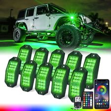 Xprite 10 Pods RGB LED Rock Lights Underglow Kit Offroad Bluetooth Remote APP picture
