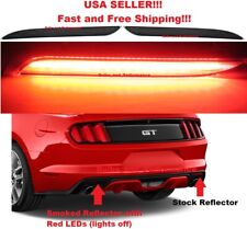 Smoked Lens Red LED Rear Bumper Reflector Lights For 2015 - 2017 Ford Mustang    picture