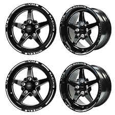 VMS Racing Front & Rear Black V star Drag Pack 17x4.5 & 15x8 5x120 | 5x4.75 “ picture