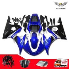 FU Injection Gloss Black Blue Fairing Fit for Yamaha 2003-05 YZF R6 Plastic q050 picture