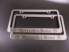2 Brand New MERCEDES-BENZ chromed METAL license plate frame  picture