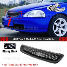 For Honda Civic EK/EJ 1996-98 JDM Type R Glossy Black Front Hood Grille Mesh ABS picture