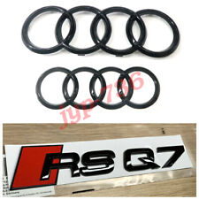 Audi RSQ7 Gloss Black Front Grille Rear Trunk Ring Badge Set Audi RSQ7 2016-2023 picture