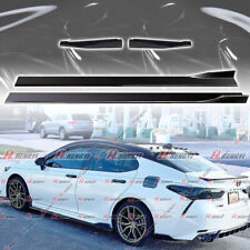 FITS 2018-2022 TOYOTA CAMRY GLOSSY BLACK JDM AR STYLE SIDE SKIRT EXTENSION KIT picture