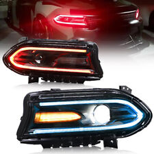 VLAND LED Projector Headlights RGB Color For Dodge Charger 2015-2023 Plug & Play picture