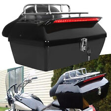 New Hard Motorcycle Trunk Luggage For Honda Shadow VTX W/Tail Light & Rack picture