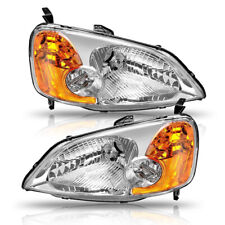 Headlights for 2001-2003 Honda Civic 4-Door Sedan Headlamp Amber Side Lamps picture