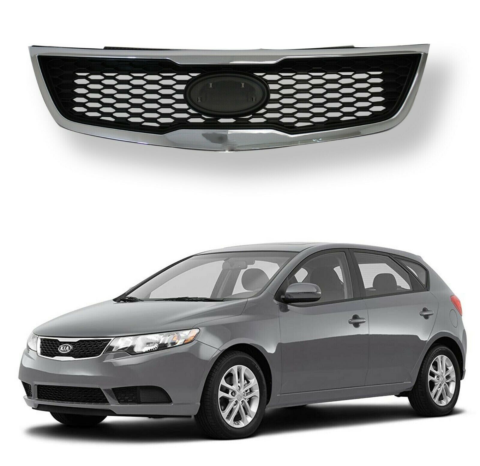 Fits 2011 2012 2013 Kia Forte Sedan Front Upper Grill Grille Assembly Chrome 
