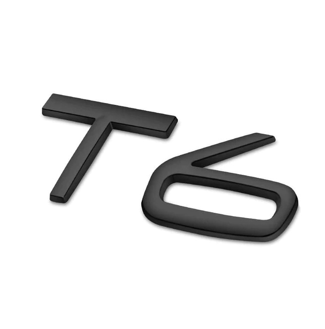 For VOLVO T6 Glossy Black Rear Boot Trunk Emblem Sticker Letter Badge