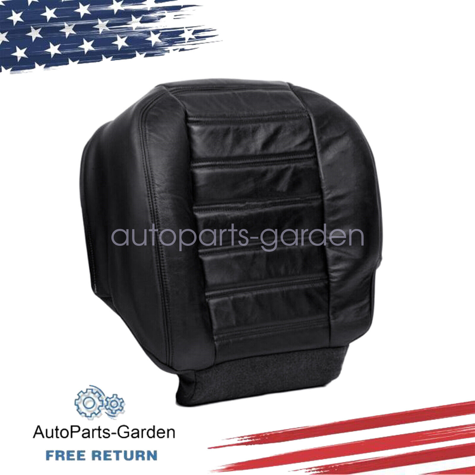 For 2003-2007 Hummer H2 AWD Driver Side Bottom Leather Seat Cover Black