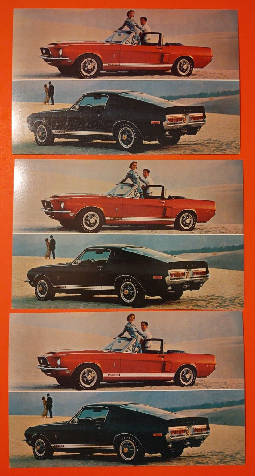 Original NOS 1968 Shelby Cobra GT 350/500 Original Dealer Postcard