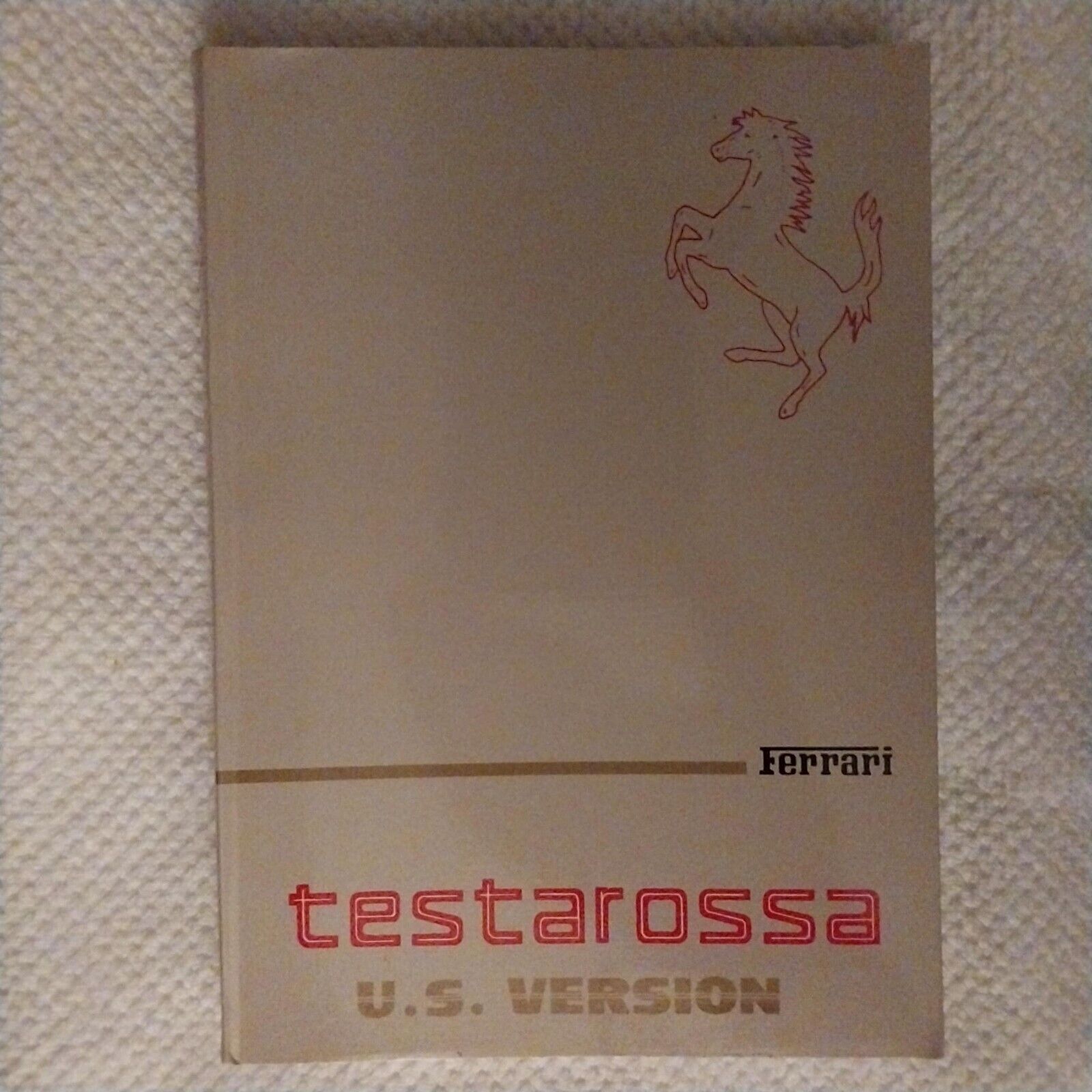 1985/1986 Ferrari Testarossa Owners Manual US Version 348-85