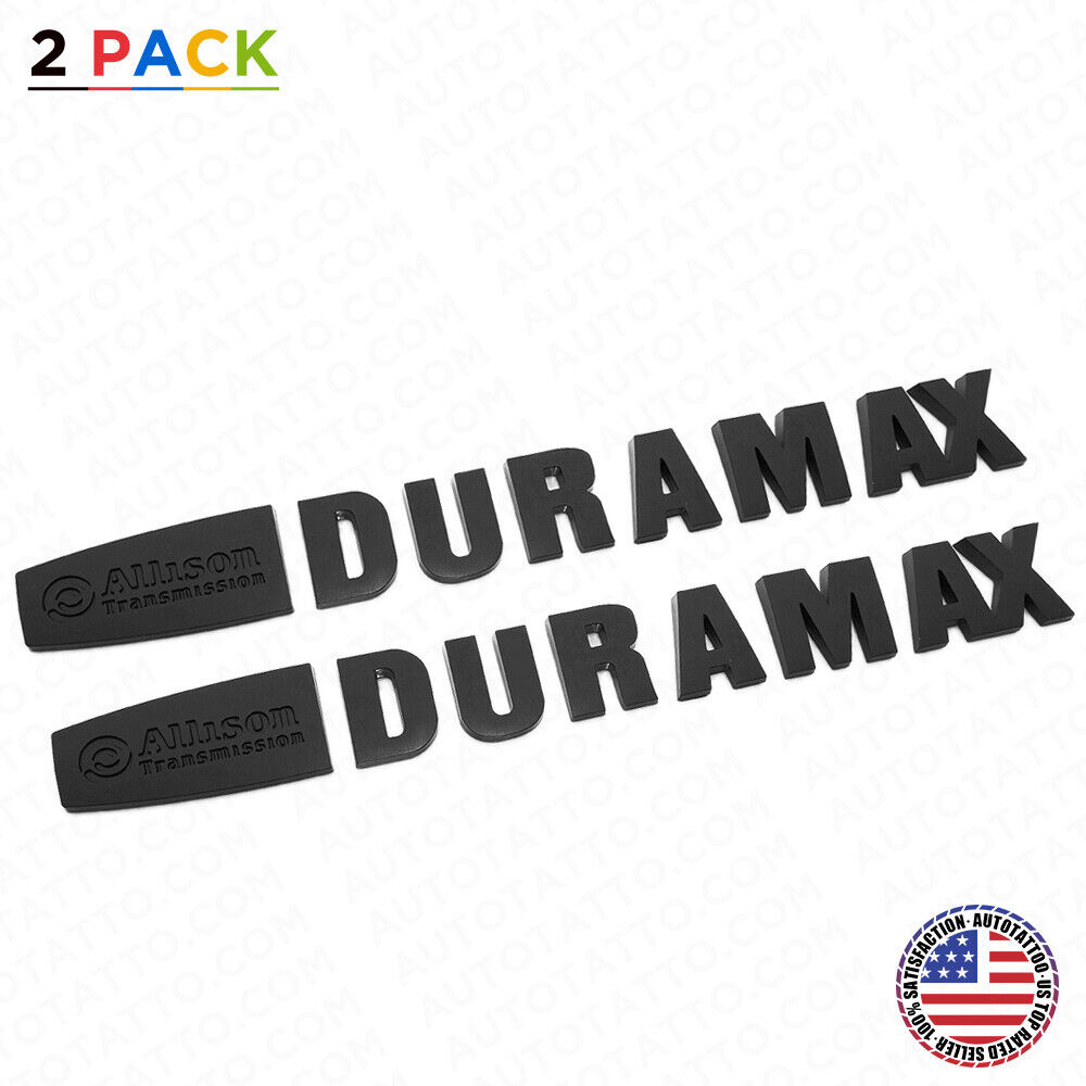 2x OEM Black Allison Transmission Duramax Hood Logo Emblem Badge Truck Sport