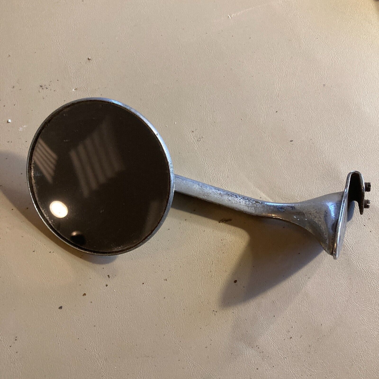 Vintage Circle Side Mirror 60's-70's GM (Oldsmobile Cutlass?) Silver