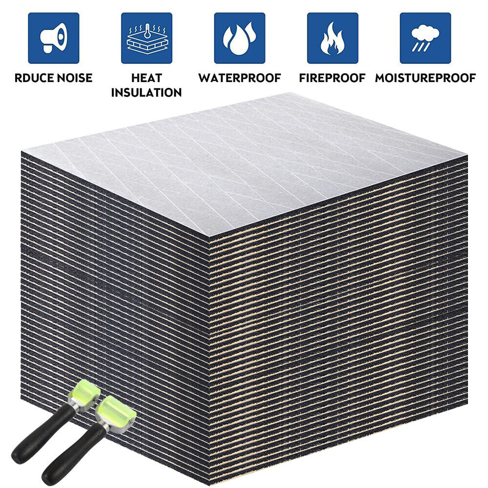 Upto 45X Firewall Sound Deadener Car Roof Heat Shield Insulation Deadening Mats