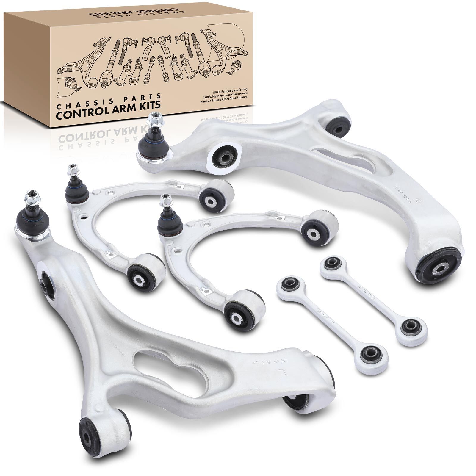 6x Front Control Arm w/ Ball Joints Sway Bar Link for Porsche Cayenne VW Touareg