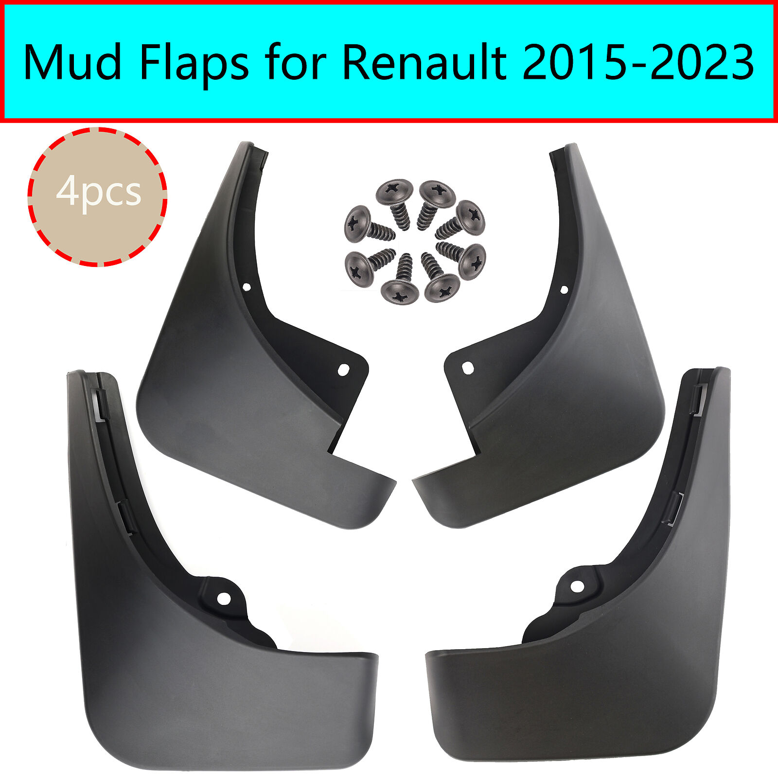 4Pcs For Renault  e-tech eletric Front rear Splash Guard fender mud flap 15-23