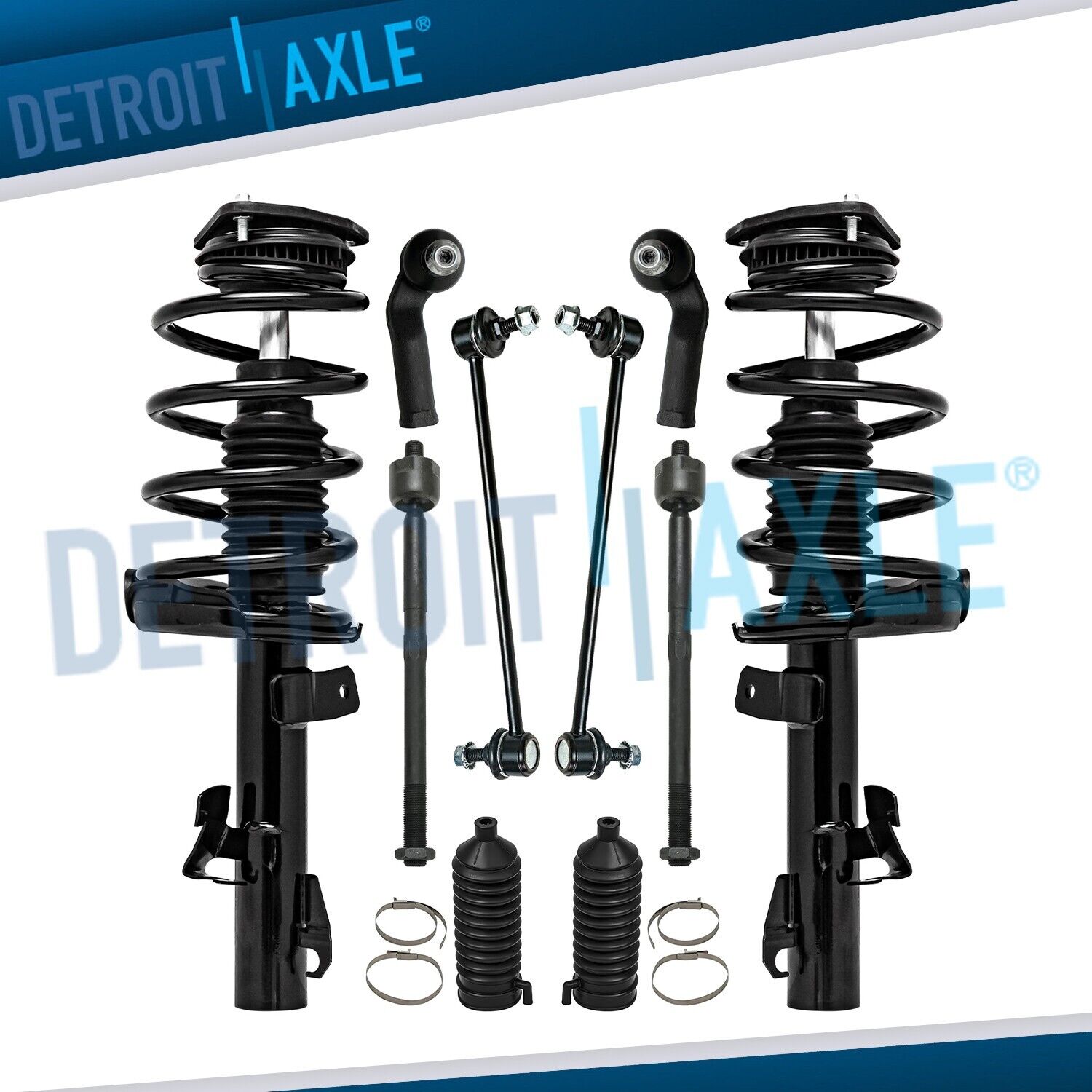 10pc Front Struts Inner Outer Tie Rods Sway Bar Links for Volvo C70 C30 V50 S40