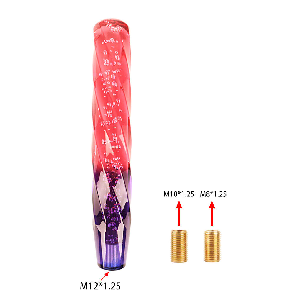 JDM Crystal Shift Knob Stick Transparent Red/Purple Bubble Manual Gear Shifter