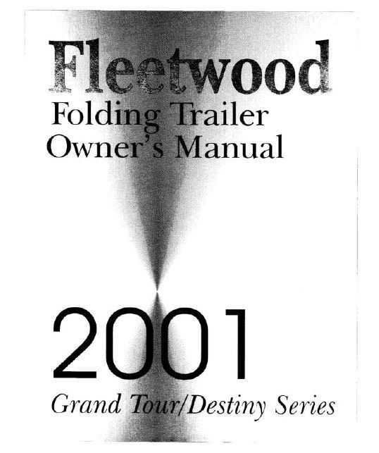 COLEMAN Popup Trailer Owner Manual 2001 Destiny Taos Sedona Fairview