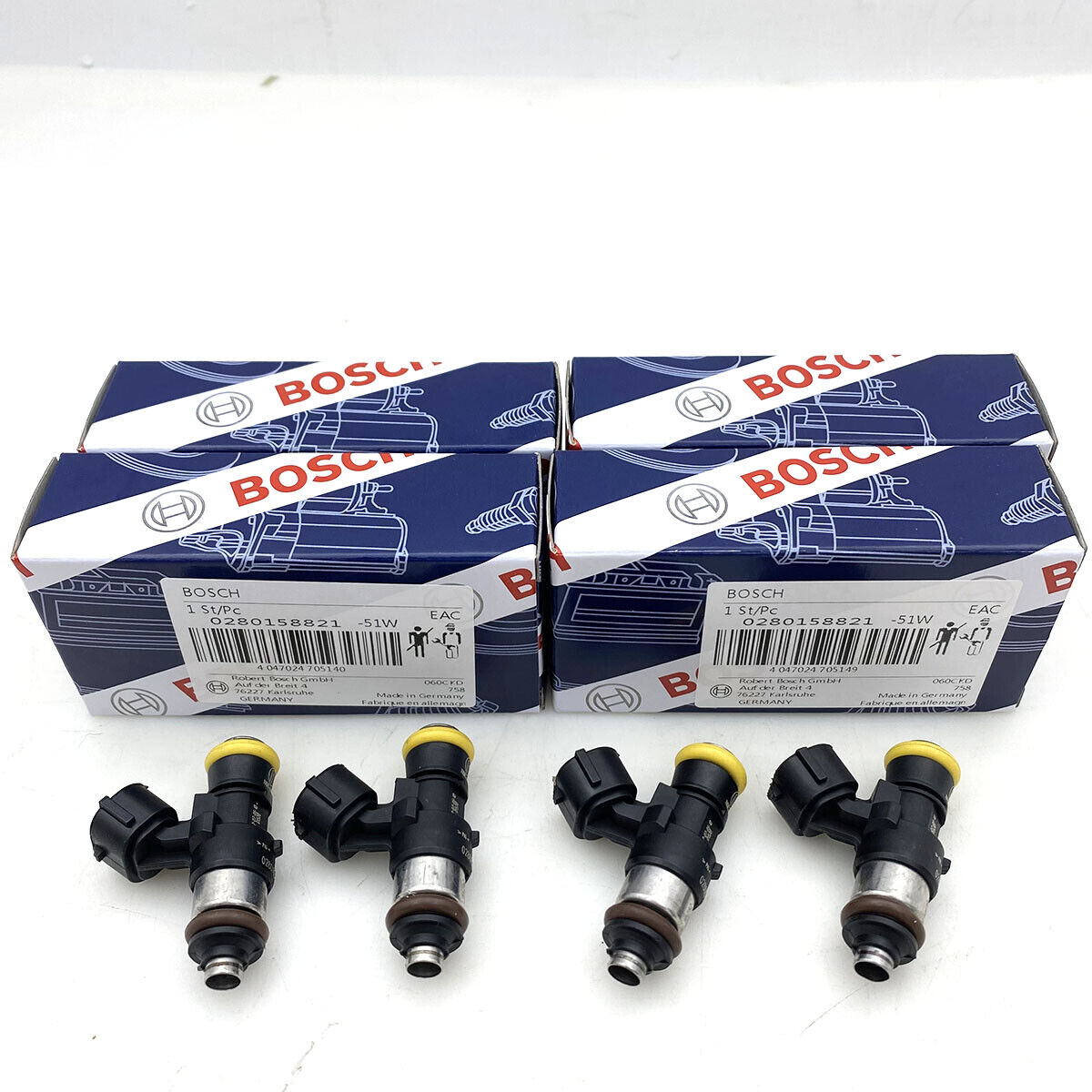 4Pcs Fuel Injectors Fits For Bosch Acura B D F Series 210lb 2200cc 0280158821