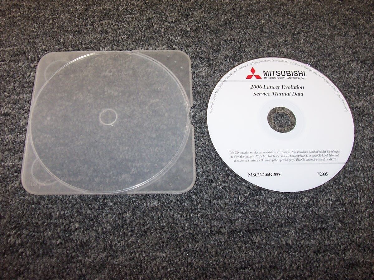2006 Mitsubishi Lancer Evolution Evo Shop Service Repair Manual DVD SE RS IX MR