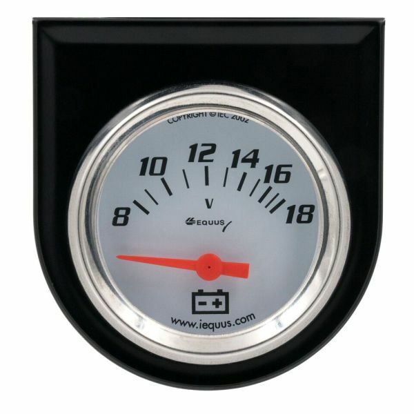 2 Inch White Voltmeter Gauge 90 degree sweep Equus 5268 Authorized Distributor