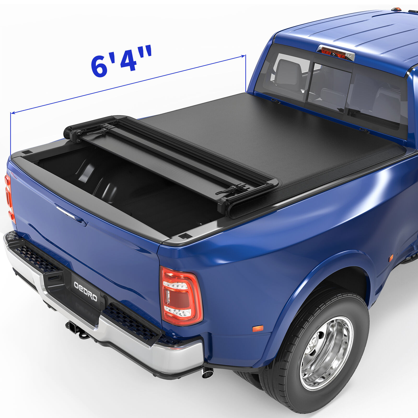 4 Fold 6.4' Bed Soft Tonneau Cover For 2003-2024 Dodge Ram 1500 2500 3500 Truck