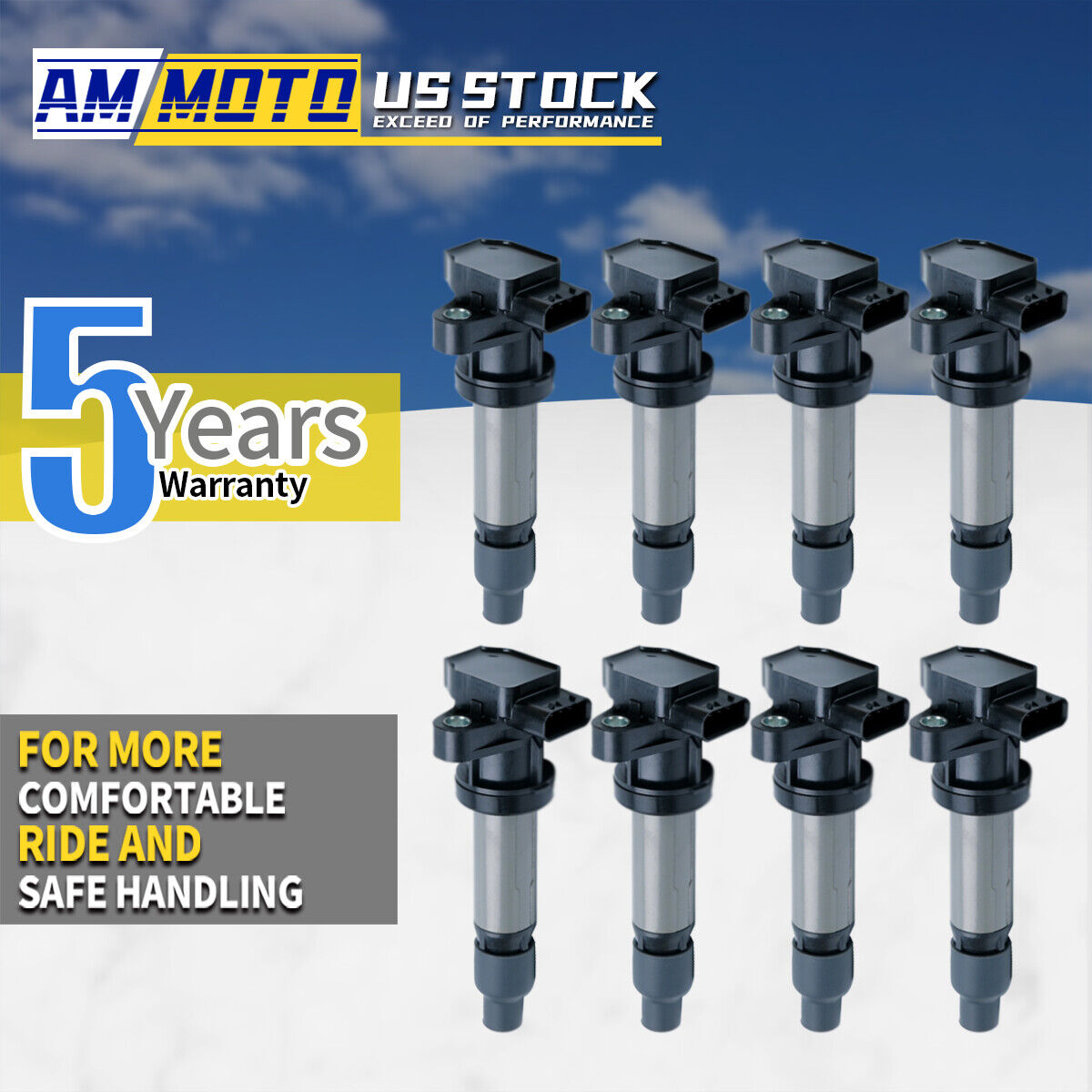 8 Ignition Coil Pack For Buick Lucerne Cadillac DTS STS XLR SRX 4.4L 4.6L 2006