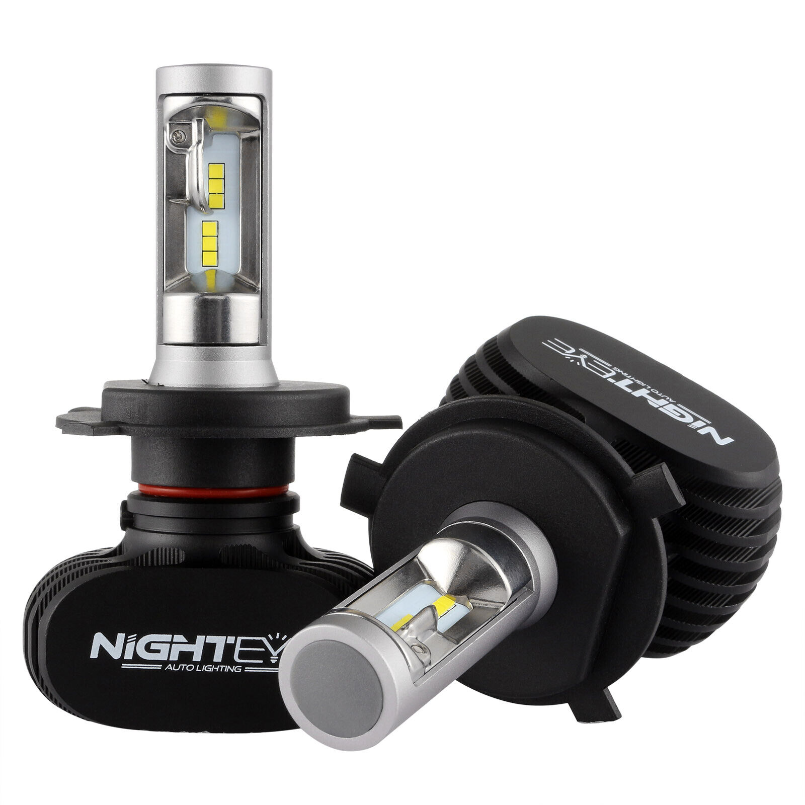 Nighteye LED Headlight Bulbs H4 White Hi/Lo Conversion Kit Halogen Replacement