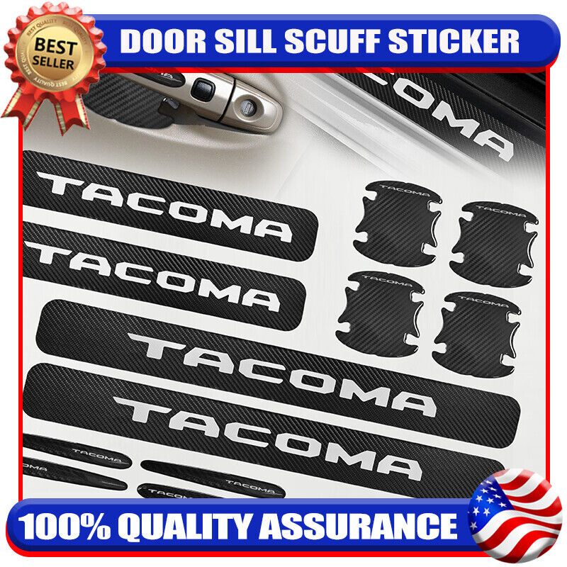 12X For Tacoma Door Cup Handle Cover Sticker Car Door Sill Protector Black White