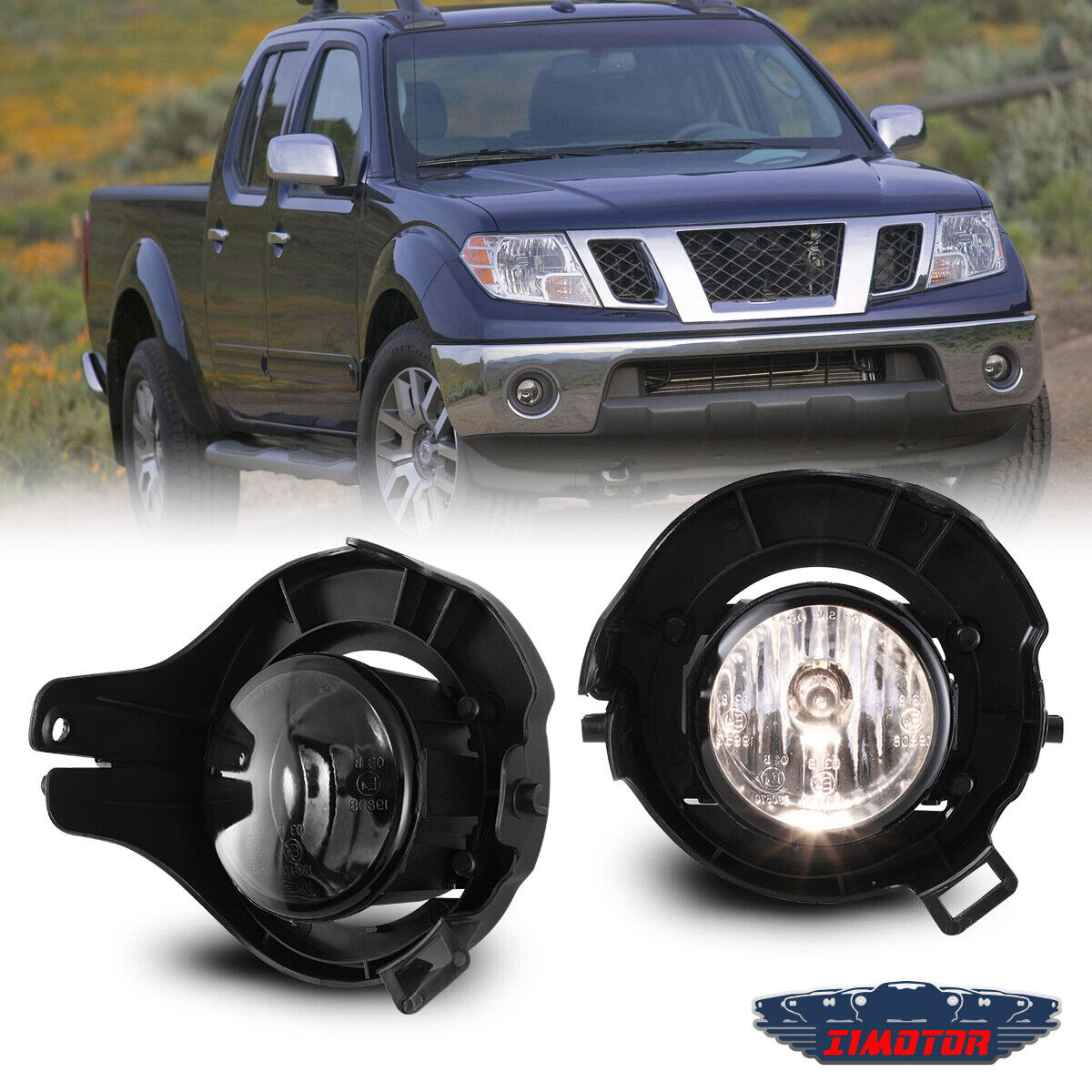 Fog Lights For 2005-2009 Nissan Frontier Painted Smoke Glass Bumper Lamps Pair
