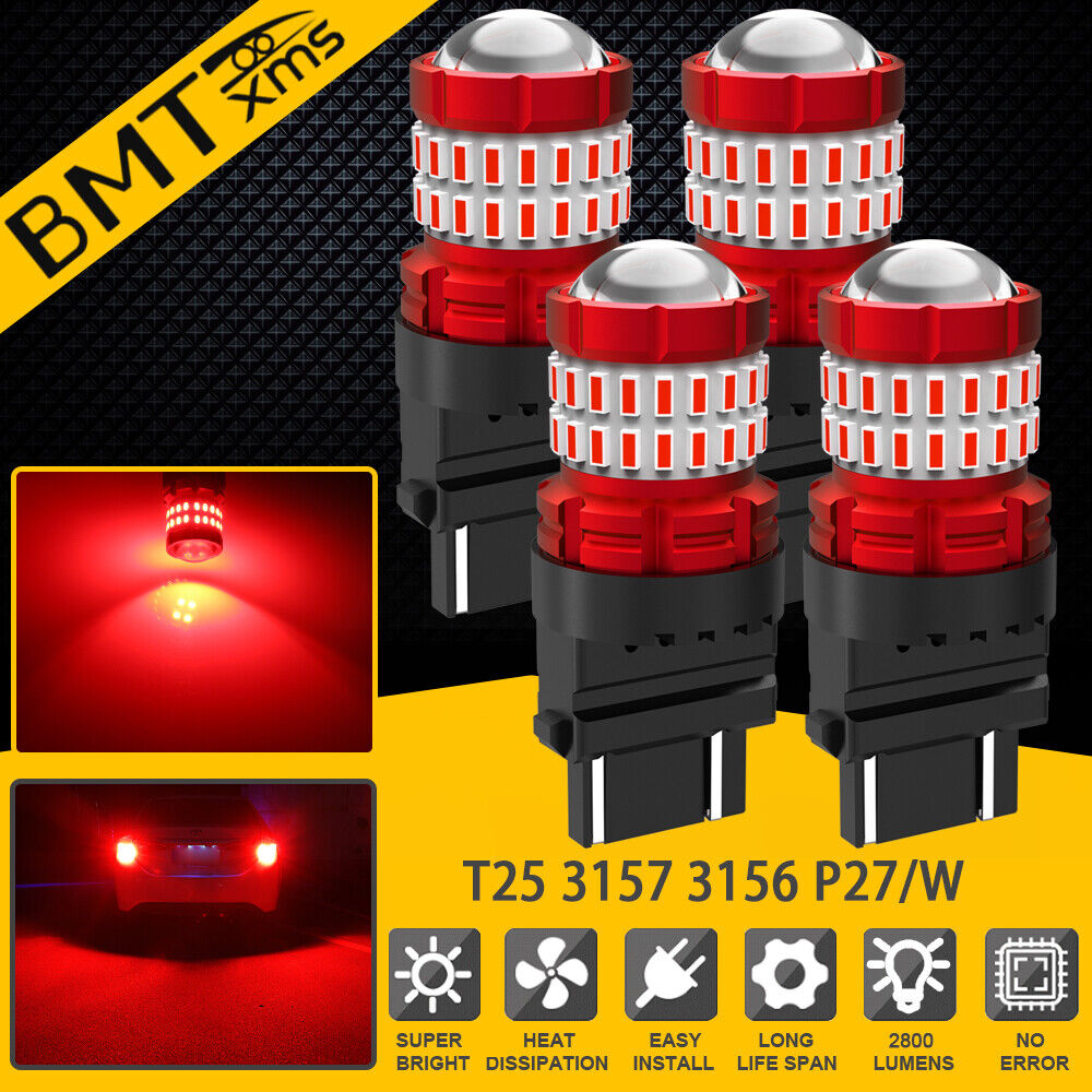 4x Super Red 3156 3157 LED Brake Tail Light Bulb For GMC Sierra 1500 1999-2006