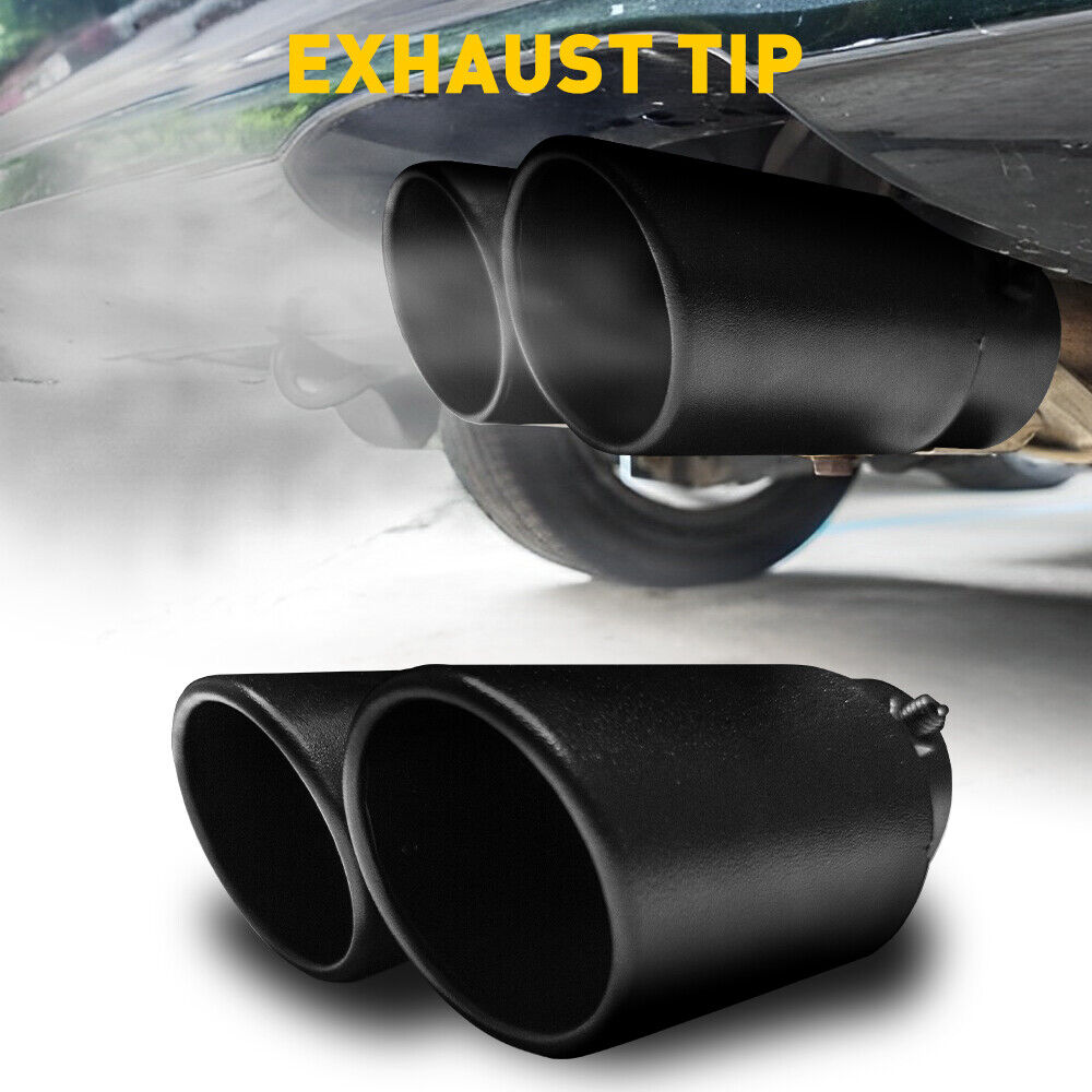 Matte Black Stainless Steel Exhaust Tip Fit For 1.5-2.4inch outlet tailpipe
