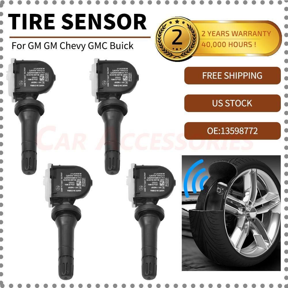 4 Pack TPMS Tire Pressure Sensor 13598771 for GMC Trucks & Vans Chevrolet Buick