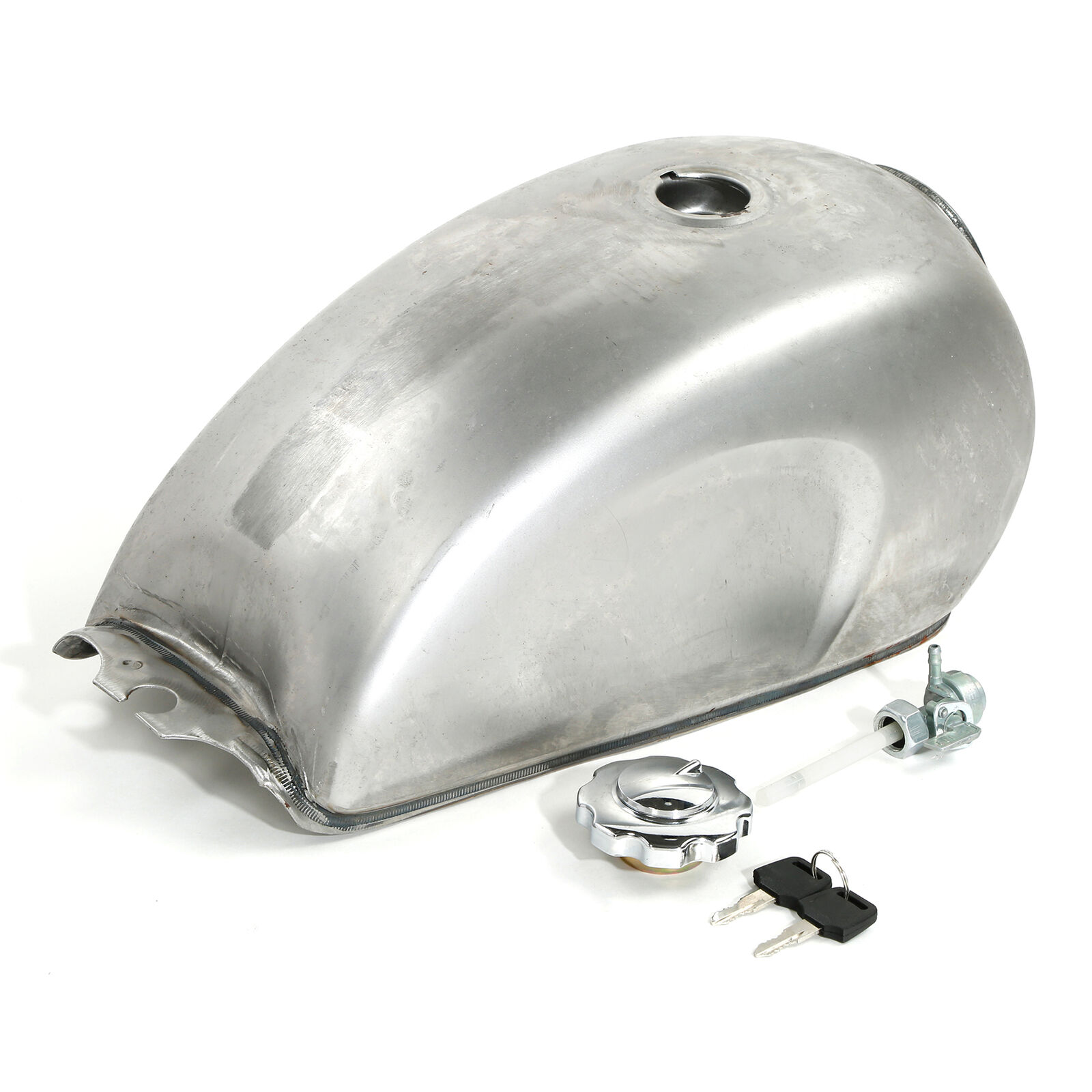 9L / 2.4 Gallon Universal Custom Motorcycle Cafe Racer Gas Fuel Tank Unpainted