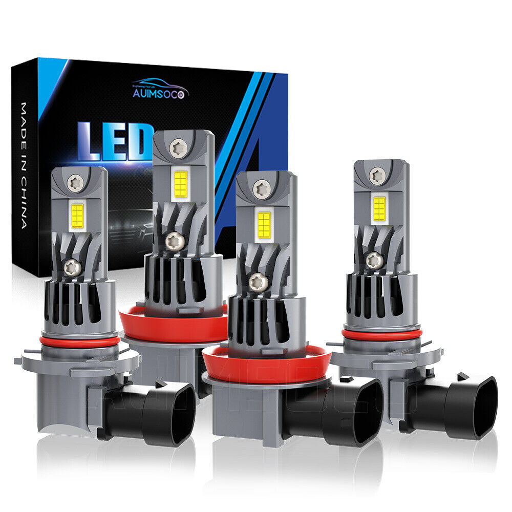 2Pcs H11 9005 HB3 LED Headlight Bulb Combo High Low Beam 6000K Wireless Lamp