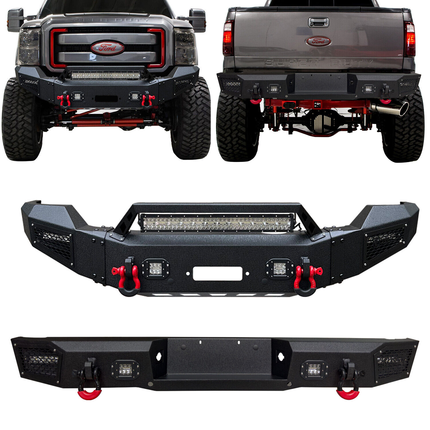 For 2011-2016 Ford F250/F350 Super Duty Front Rear Bumpers Kit