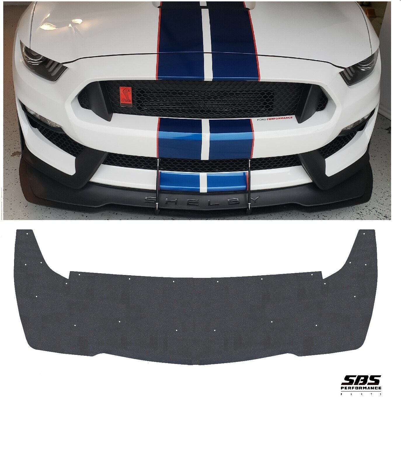 GT350R style undermount FRONT SPLITTER for 2015-2020 MUSTANG SHELBY GT350s 