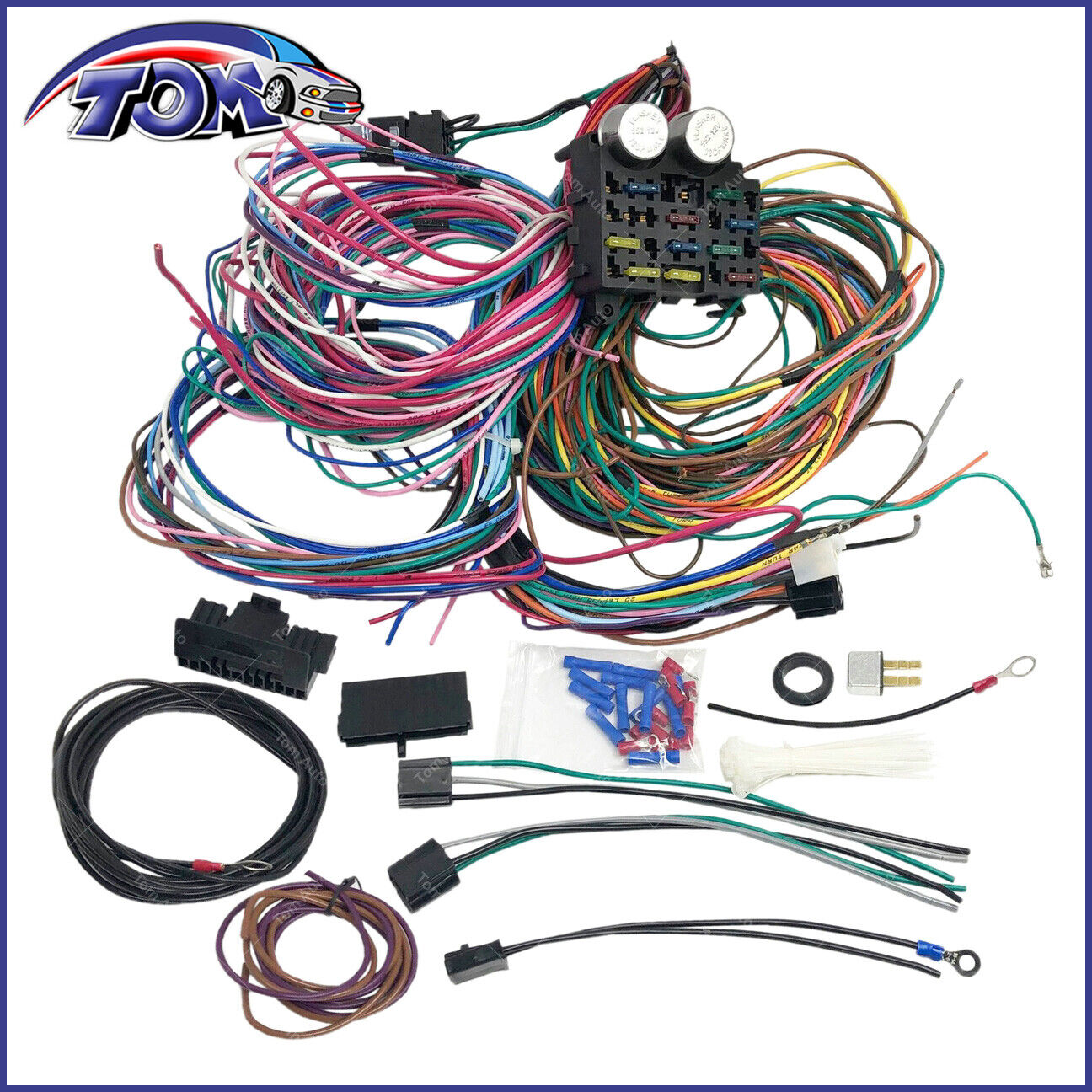Universal Wire 12 Circuit Wiring Harness For Chevy Mopar Ford Street Hot Rod