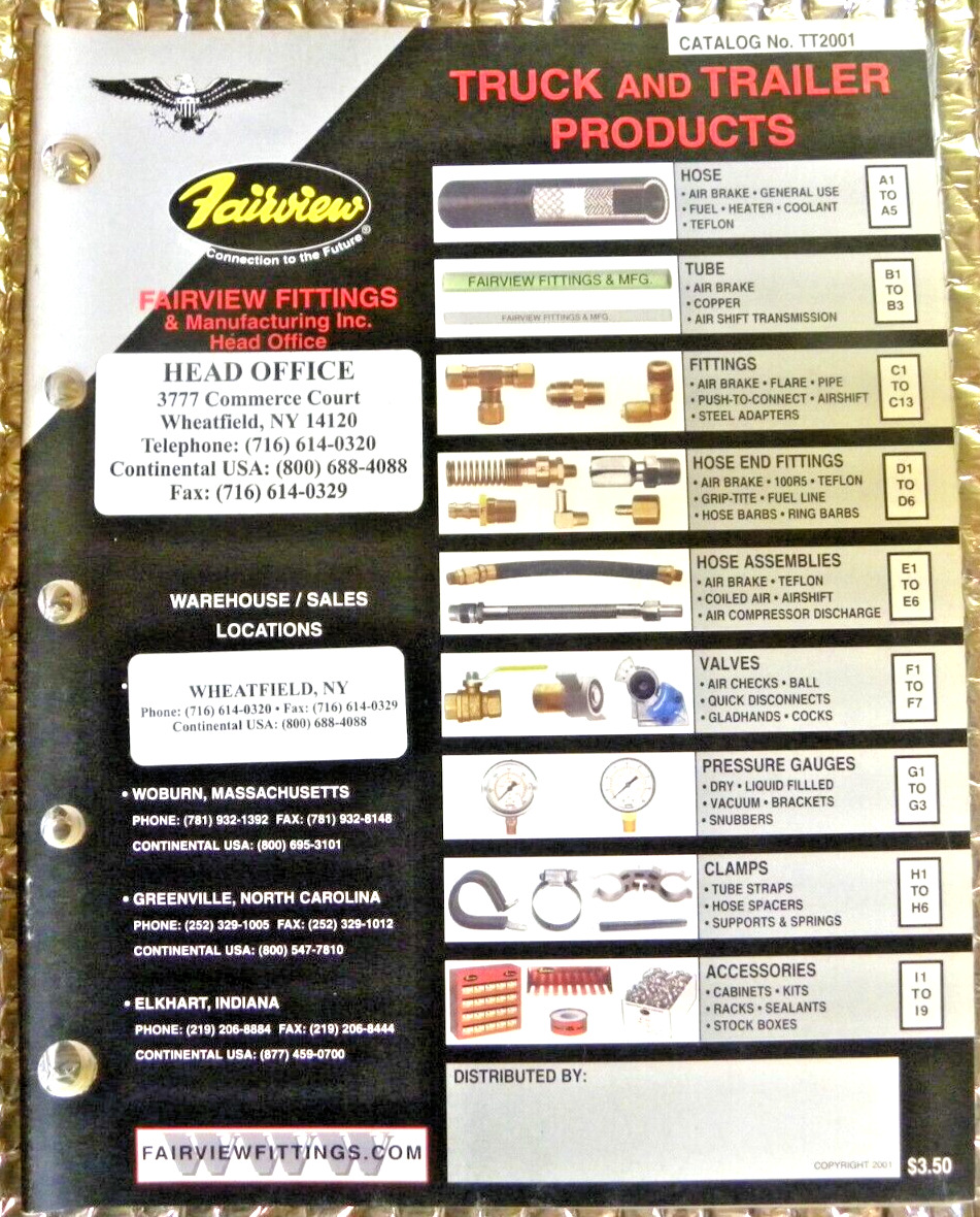 2001 Fairview Fittings Catalog No TT2001 Truck & Trailer Products