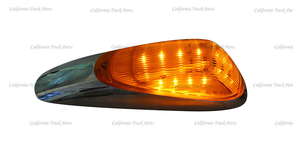 Cab Light Amber Lens With 17 LED And Chrome Housing For Kenworth Peterbilt