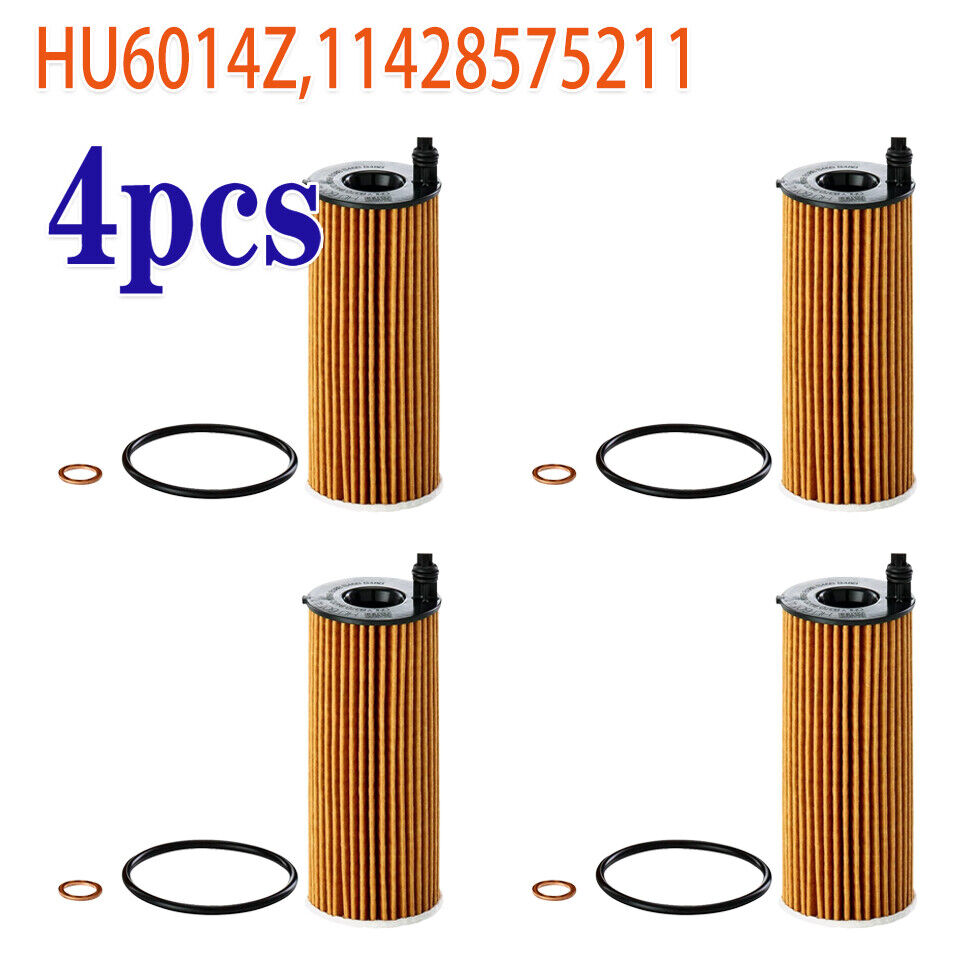 4Pack  HU 6014 Z Oil Filter for BMW X3(F25) 18d/20dX 2.0L 14-17 oe11428575211