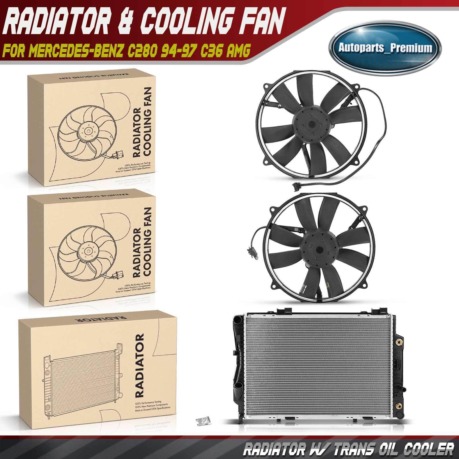 Radiator & Cooling Fan Assembly Kit for Mercedes-Benz C280 94-97 C36 AMG 95-97