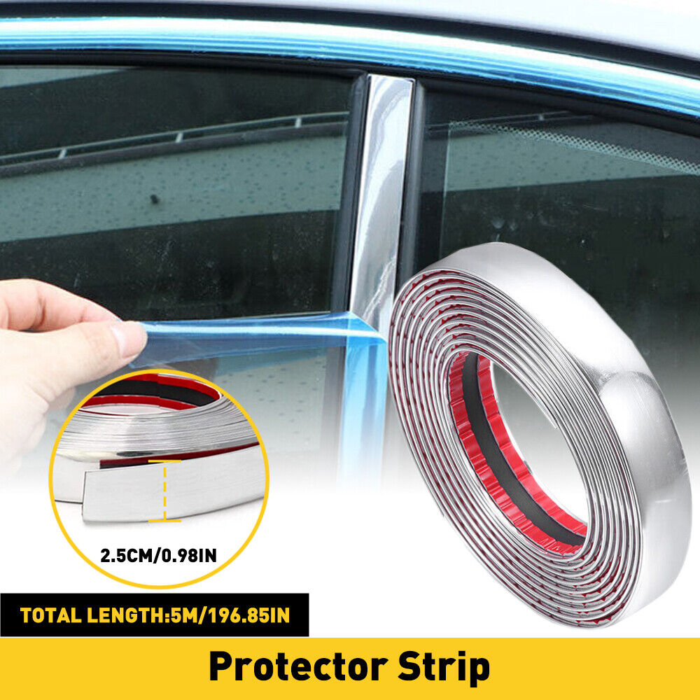 16Ft Universal Car Chrome Moulding Trim Strip Door Guard Protector 1inch