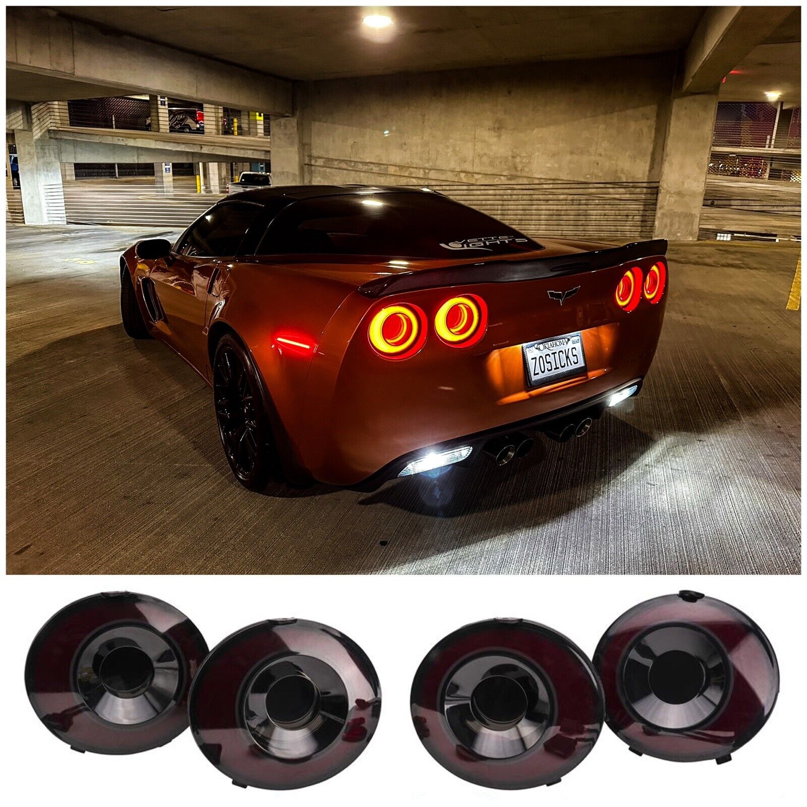 For 2005-2013 C6 Corvette InfiRai LED Tail Lights (US & Euro) [Smoked Look]