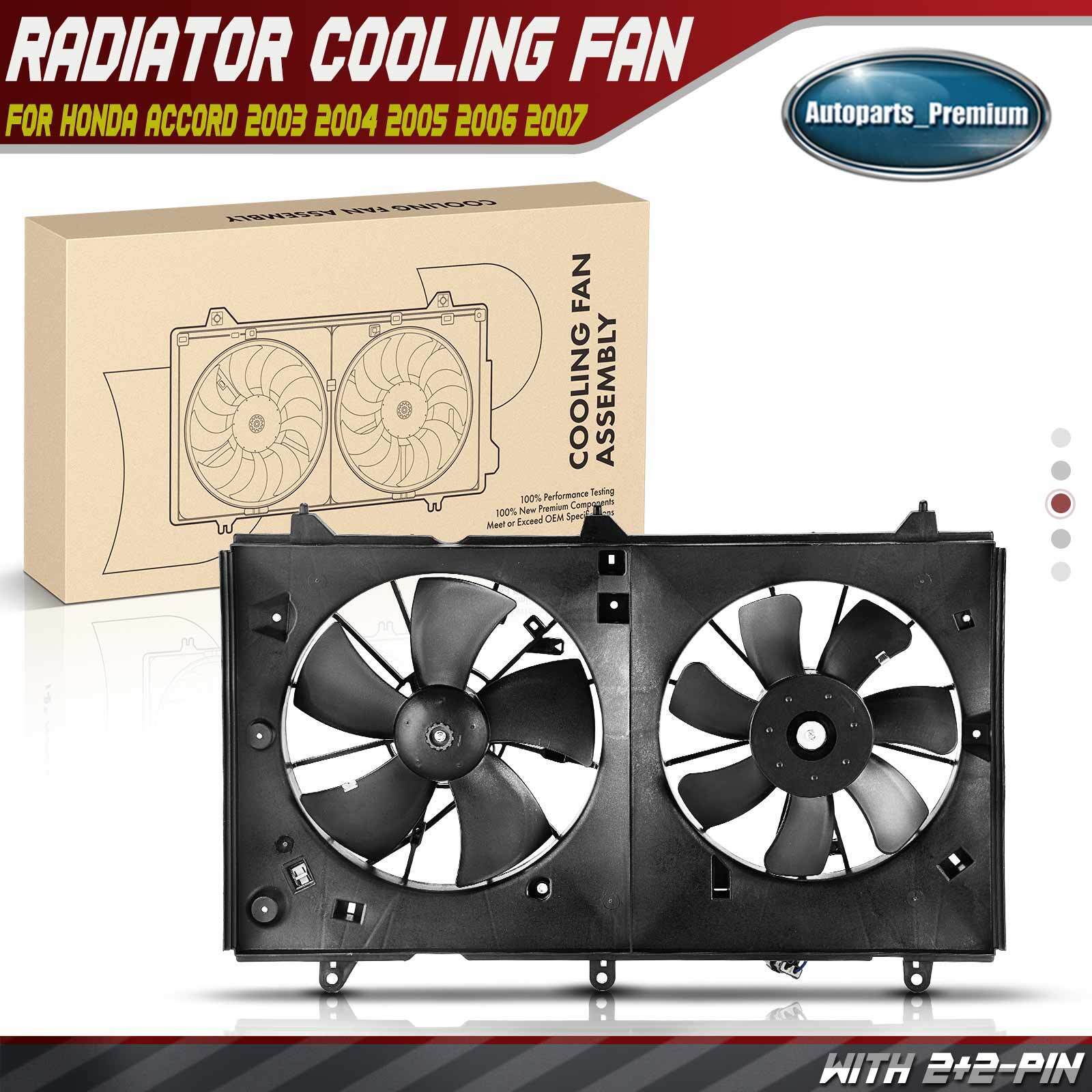 Dual Engine Radiator Cooling Fan with Shroud Assembly for Honda Accord 2003-2007