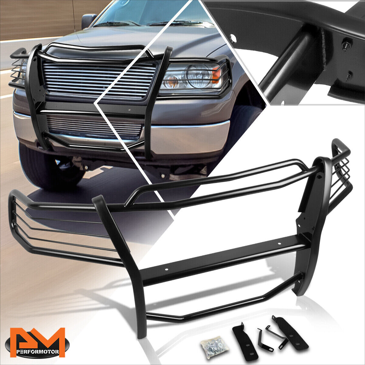 For 04-08 Ford F150 Pickup Front Bumper Brush Grill Guard Protector Coated Black