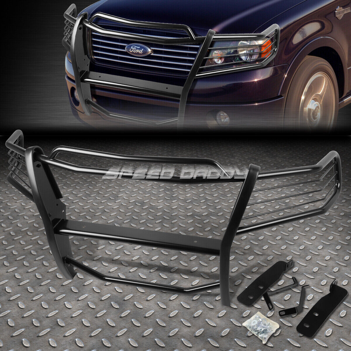 FOR 04-08 FORD F150 PICKUP TRUCK BLACK COATED MILD STEEL FRONT GRILL FRAME GUARD