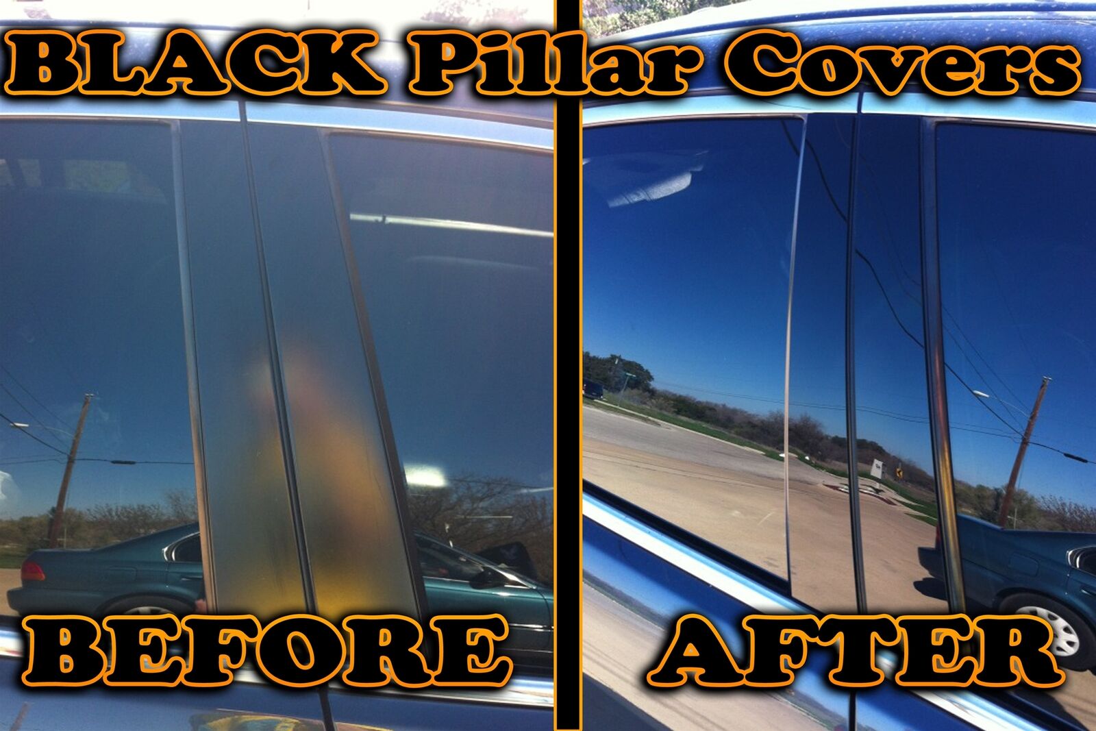 Black Pillar Posts for Ford Fusion 13-20 (+Keyless) 8pc Set Door Cover Trim Kit